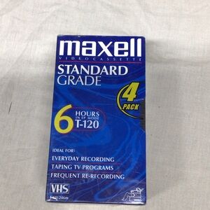 Maxell Blue VHS Videocassette 4-Pack